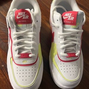 2023 Women Air Force 1 Shadow White Blue Tint Fireberry - Size 7